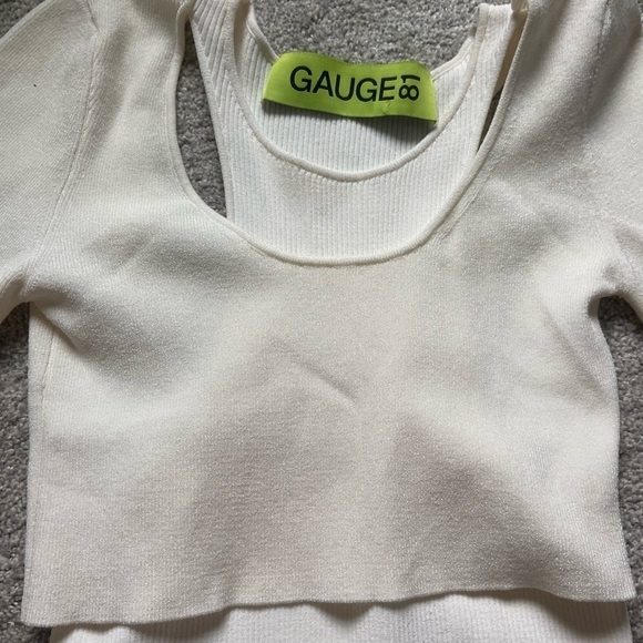 GAUGE81 Khota Knit Double-Layered Dress Sz XS Ivory - Picture 9 of 14